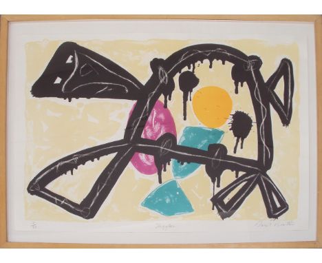 Basil Beattie, Juggler,lithograph, edition: 29 of 30 signed, framed70 x 97 cm, (framed size) Usual retail value £475 On show 