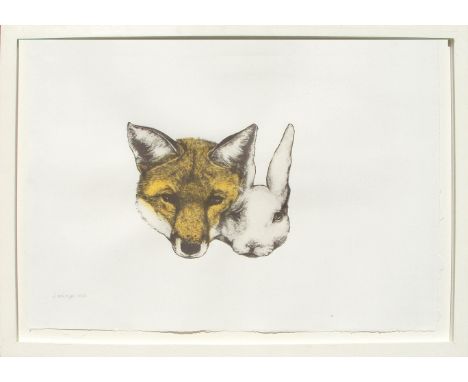 Jennifer Kate McIntyre, Foxrabbit, lithograph, edition: 7 of 20, signed, framed,43 x 57 cm, (framed size).Usual retail value 