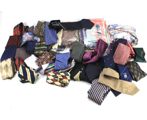 A large assortment of vintage attire. To include gloves, scarfs and ties, of various designs