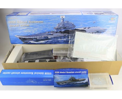 A Trumpeter model kit USSR Admiral Kuznetsov aircraft carrier. 1:350 scale, in original box