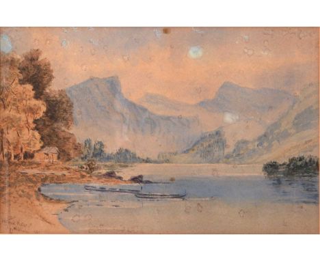 Quantity of watercolours, mostly Victorian/ Edwardian, including A J Wilkinson, Derwent Water 1880; Interior cottage scene, w