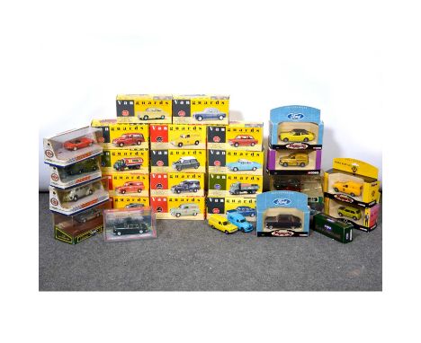 One box of diecast models, including fourteen Vanguards models, modern Dinky and Corgi, mostly boxed.