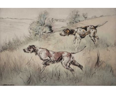 Henry Wilkinson,Two Pointers,signed Limited Edition print, number 65/150,22x32cm. 