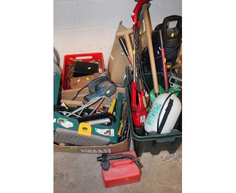 THREE BOXES OF TOOLS AND PARTS ETC TOGETHER WITH A PERFORMANCE PRO PRESSURE WASHER ETC