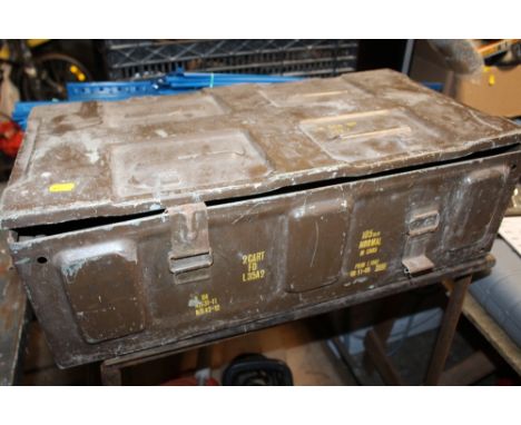 AN AMMUNITION BOX PLUS RATCHET TIE ETC