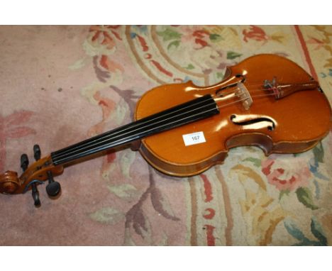 A MODERN TWO PIECE BACK VIOLA, OVERALL LENGTH APPROX 66 CM