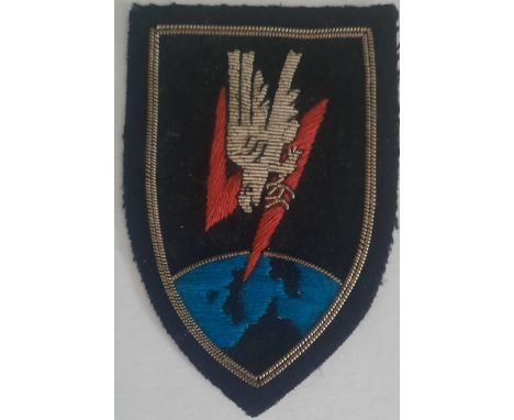 Luftwaffe Nachtjagdgesschwader NJG1 Insignia, worn by a German night fighter during WWII, This insignia was hand embroidered 