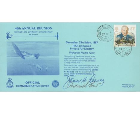 RAF Coltishall Signed by Major General A S Low WW11 B24 Pilot On his 16th mission, July 31, 1944, his aircraft was shot down 