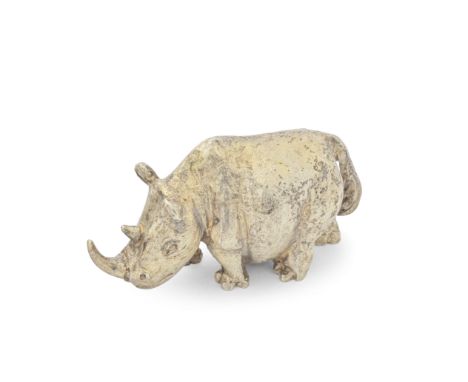 STUART DEVLIN: a silver-gilt rhinocerosLondon, Silver Jubilee marks 1977 A realistically cast and chased model of a rhinocero