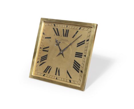 A large French brass easel timepieceearly 20th century, the dial signed Auricoste, Horloger de la Marine de l'Etat, 10, rue l