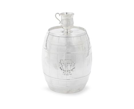 An American silver 'whiskey barrel' biscuit caddyAnderson &amp; Randolph, San Francisco late 20th century, stamped STERLING I