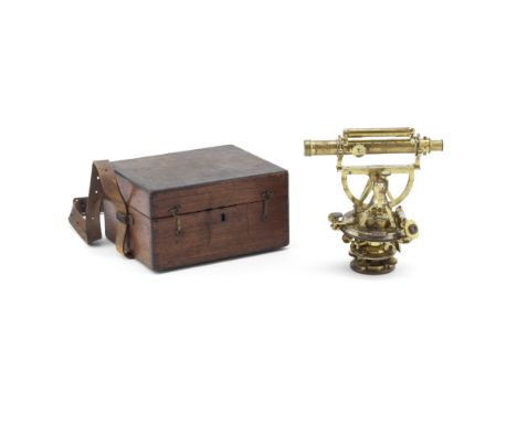 A Troughton & Simms Brass Theodolite, English, Mid-19th century,signed TROUGHTON & SIMMS LONDON, the telescope with rack-and-