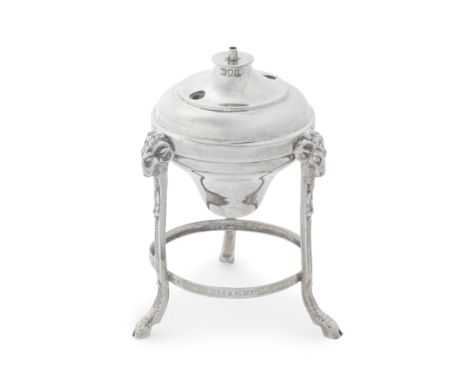 ROYAL INTEREST: an Edwardian silver table lighterLondon 1901 Classical urn shaped, with a central burner and two holes either