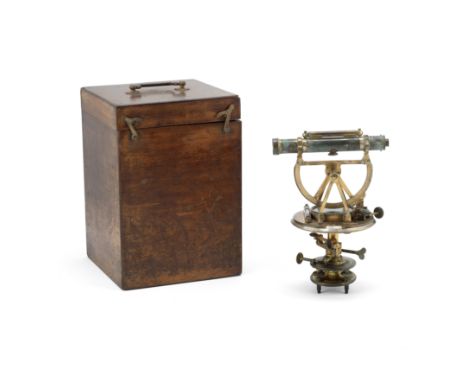 A Jesse Ramsden Brass Theodolite, English, Late 18th century,signed Ramsden, London, E.R, the telescope with rack-and-pinion 