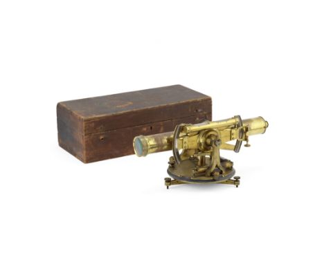 A Troughton &amp; Simms Brass Surveyor's Level, English, Mid-19th century,signed TROUGHTON &amp; SIMMS LONDON, the telescope 