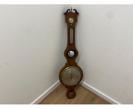George III quality mahogany, bunch of war barometer 1760-1820 height 116cm