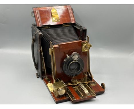 Thornton Pickard folding Ruby mahogany &amp; leather cased camera (1907)