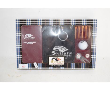 WILKINSON ANDREWS GOLF SCORE CARD HOLDER AND GOLF BALL ETC IN PRESENTATION SET