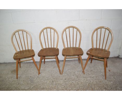 SET OF FOUR STICK BACK KITCHEN CHAIRS, HEIGHT APPROX 97CM