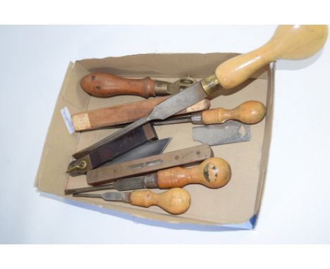 BOX CONTAINING WOOD WORKING TOOLS