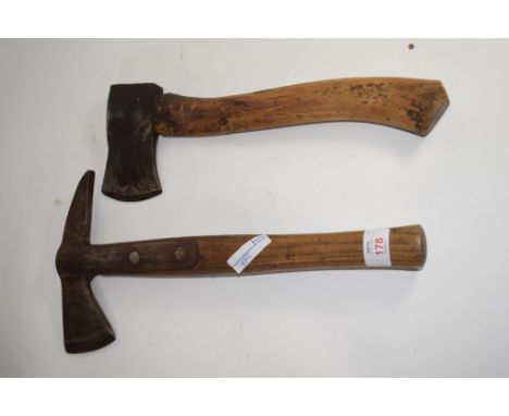 TWO AXES, ONE FIREMAN'S TYPE AXE