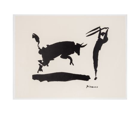 PICASSO, Pablo, NACH (1881-1973), "Torrero", Stierkampf, Serigraphie/Papier, im Druck signiert 'Picasso', HxB: Darstellung ca