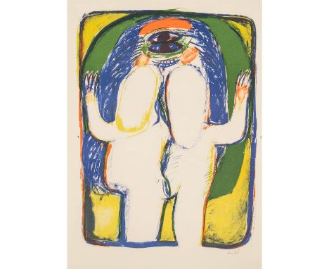 ANTES, HORST (1936) "Die Braut", Farblithografie, sig., HxB: 61/43 cm. Leichte Altersspuren. Provenienz: Privatsammlung des M