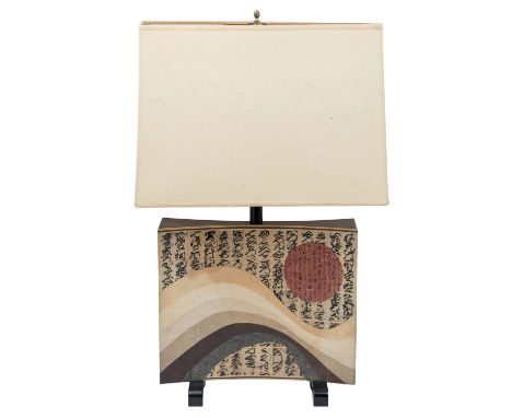 WEATHERBY, MEREDIDH (1915-1997) TISCHLAMPE; “Renga“ (Inked Verses)”” 19(69), geschweifter Korpus (umbau zur Tischlampe), in C