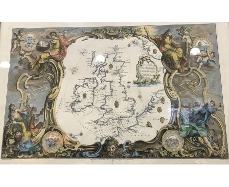 JOHN PINE MAPS SHOWING THE PROGRESS OF THE ENGLISH AND SPANISH FLEETS DURING THE ARMADA. A map of the British Isles titled 'A