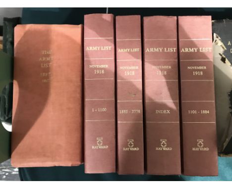 BRITISH ARMY LISTS 1914 TO 1919. A collection of Great War period British Army Lists: Monthly Army Lists for June 1914, Janua