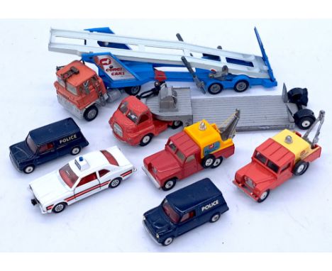 Corgi Toys, an unboxed group to Include 2 x Austin "Police" Mini van and others. Conditions generally appear to be Good to Ex