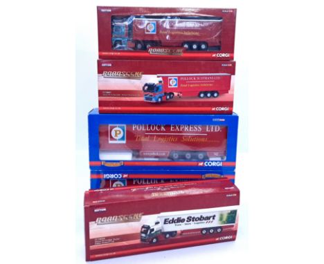 Corgi, a boxed group of commercial vehicles to include CC18004 (Roadscene) Volvo FH Fridge Trailer "Eddie Stobart Ltd plus ot