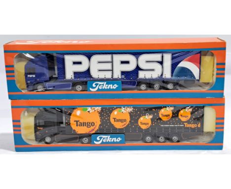 Tekno 1/50th scale Trucks Pair to include No. 68 "Pepsi" Truck/Trailer and others. Conditions generally appear to be Good in 