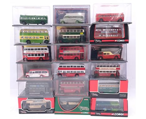 Corgi "Original Omnibus", a boxed bus group to include OM43709 Q1 Trolley Bus "London Transport - Hanwell Broadway" and other