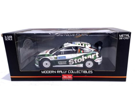 Sun Star, a boxed 1:18 scale "Modern Rally Collectibles" 3938 Ford Focus RS WRCO7 "7 G.Galli/G.Bernacchini". Conditions gener
