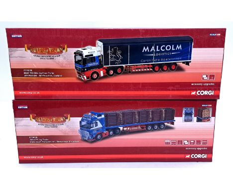 Corgi "Hauliers of Renown" - a boxed pair of 1/50 scale Truck/Trailer to include CC14026 Volvo FH Log Trailer "Steve Swain" T