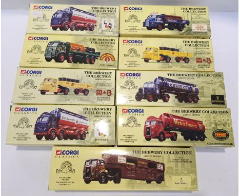 Corgi Classics, a boxed group of "The Brewery Collection" Vehicles. Includes Seddon Atkinson Horse Transporter set "Whitbread