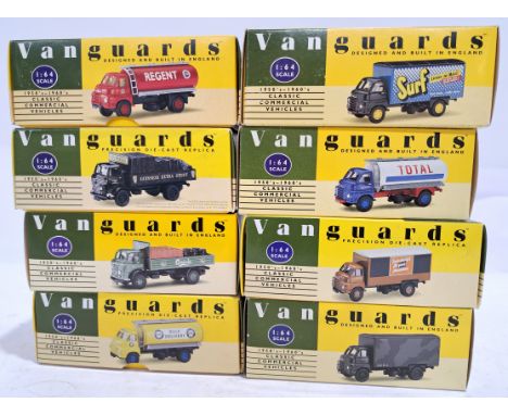 Vanguards, a boxed1/64 scale group to include VA7000 Regent Bedford "S" Type Tanker and others. Conditions generally appear t