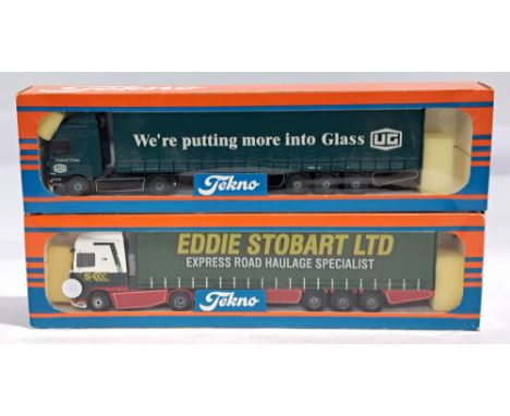 Tekno 1/50th scale pair of Trucks to include No. 77 "Unit Glass" and others. Although unchecked for completeness conditions g