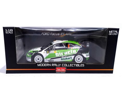 Sun Star, a boxed 1:18 scale "Modern Rally Collectibles" 3943 Ford Focus RS WRC07 "8 F.Duval/P.Pivato". 3rd Rally Deutschland