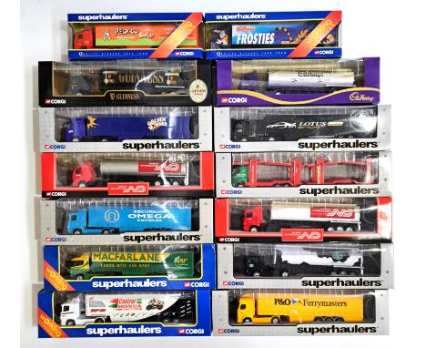 Corgi Superhaulers and similar, a boxed bus group to include 59535 Volvo Chemics Tanker "Norbert Dentressangle" and others. C