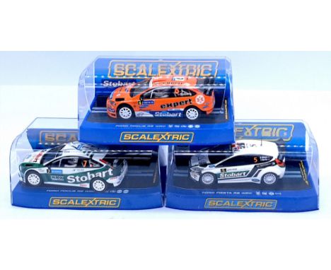 Scalextric Slot car group - Stobart related Ford Rally Cars - Including REF01-90025 C3284-45-963 Ford Fiesta RS WRC and other