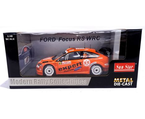 Sun Star, a boxed 1:18 scale "Modern Rally Collectibles" 3919 Ford Focus RS WRC "H.Solberg/C.Menkerud" Rally Monte Carlo 2007
