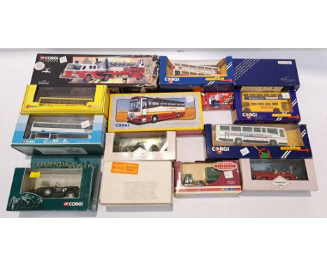 Corgi, a boxed group of "Commercial" Vehicles. Includes "Mercedes 300 Open Top" 96410 with others. Although unchecked for com