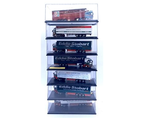 Oxford Diecast, a boxed group of Truck/Trailer models to include SCA02CS Pollock Scotrans LTD plus others. Conditions appear 