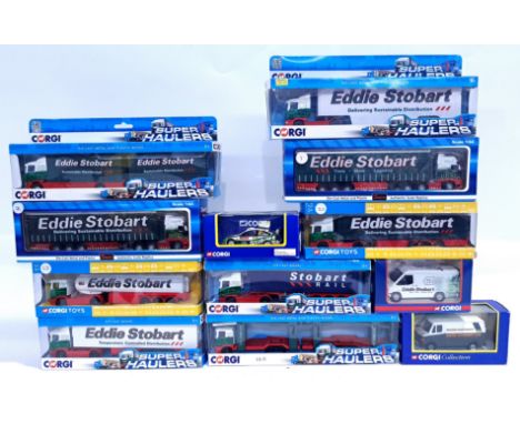 Corgi, Saico and similar , a boxed group of Stobart&nbsp; to include Corgi Super Haulers TY86652 Eddie Stobart Car transporte