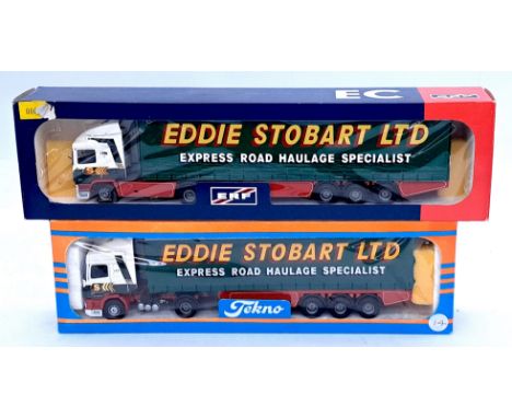 Tekno & ERF, a boxed pair of 1/50 scale Scania to include No.50 "Eddie Stobart" and others. Although unchecked for completene