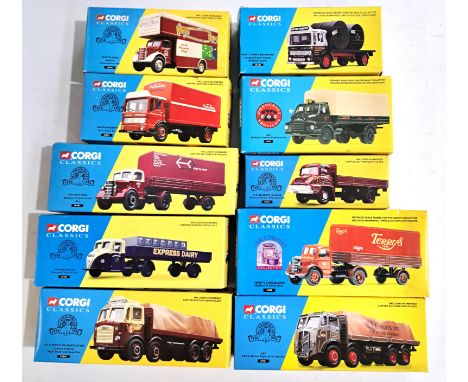 Corgi Classics, a boxed commercial group to include 30210 Thames Trader Dropside Set "R.A. Kembery &amp; Sons" and similar. C