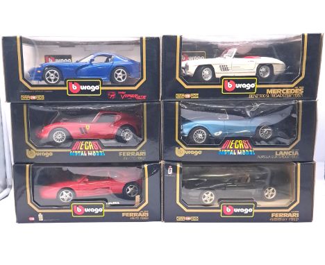 Bburago, a boxed 1:18 scale group to include 3030 Dodge Viper GTS Coupe (1996), 3039 Ferrari 348TB (1989) and others. Althoug