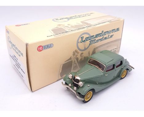 Lansdowne Models (Brooklin) a boxed 1:43 scale LDM74 1937 Riley 12/4 Continental Touring Sedan in Green, yellow spoked wheels